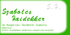 szabolcs haidekker business card
